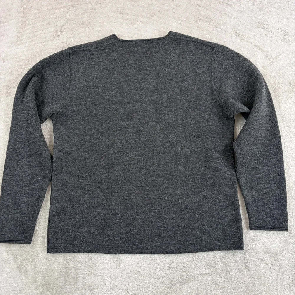 Vintage Banana Republic V Neck Pullover Sweater in Grey 100% Wool‎ Men XL